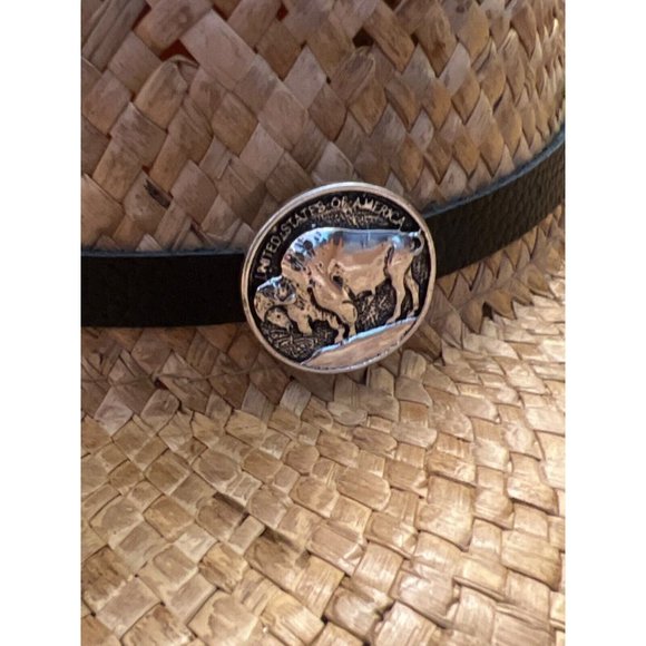 BUFFALO NICKEL CONCHO SILVER HAIR WESTERN HAT BAND SOUTHWEST MENS WOMENS - Picture 2 of 11